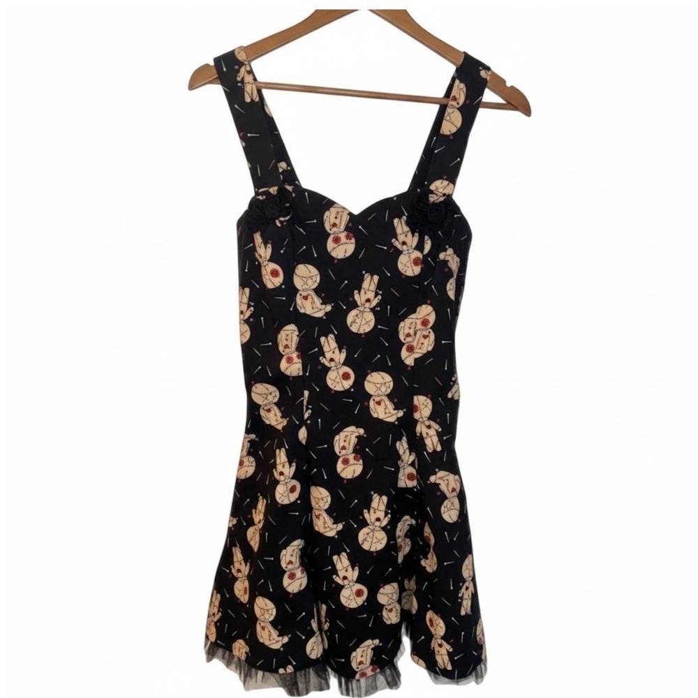 NWT Dancing Days‎ Banned Apparel Voodoo Doll Mini Dress Black Goth Style Small